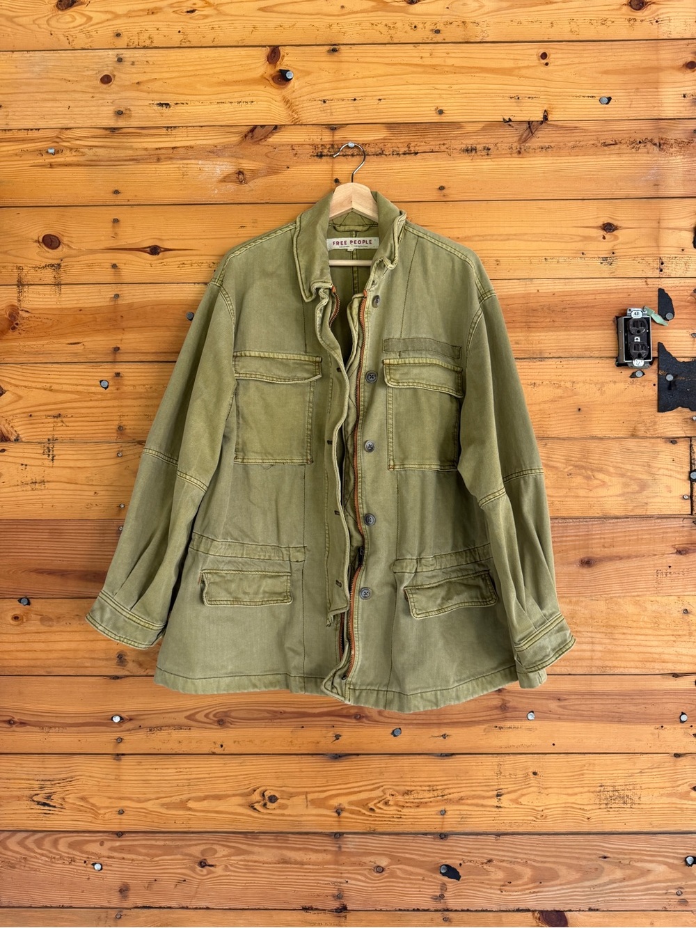Free People Olive Green Utility Jacket